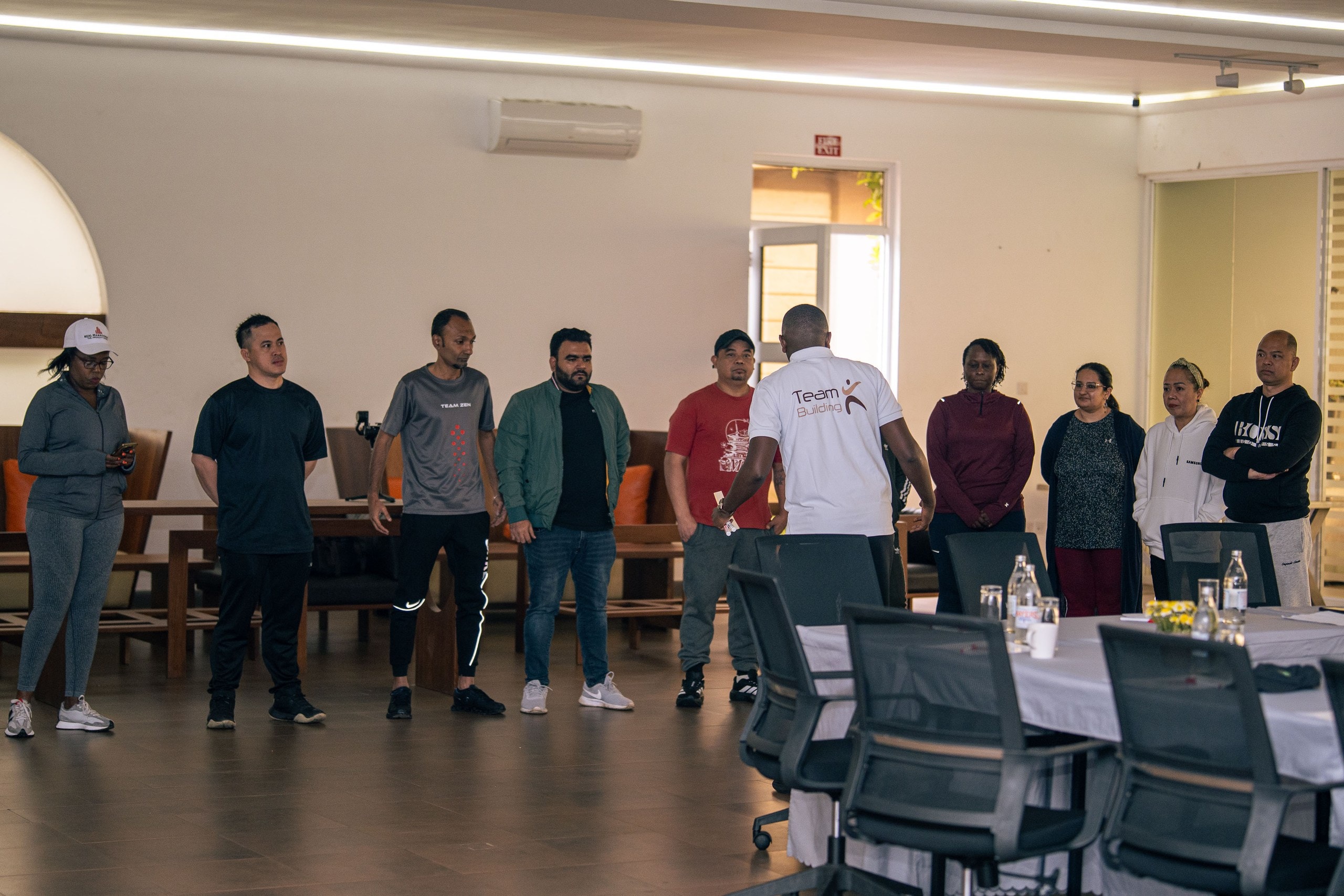 Photograph from a facilitated team development programme by The Team Building Company
