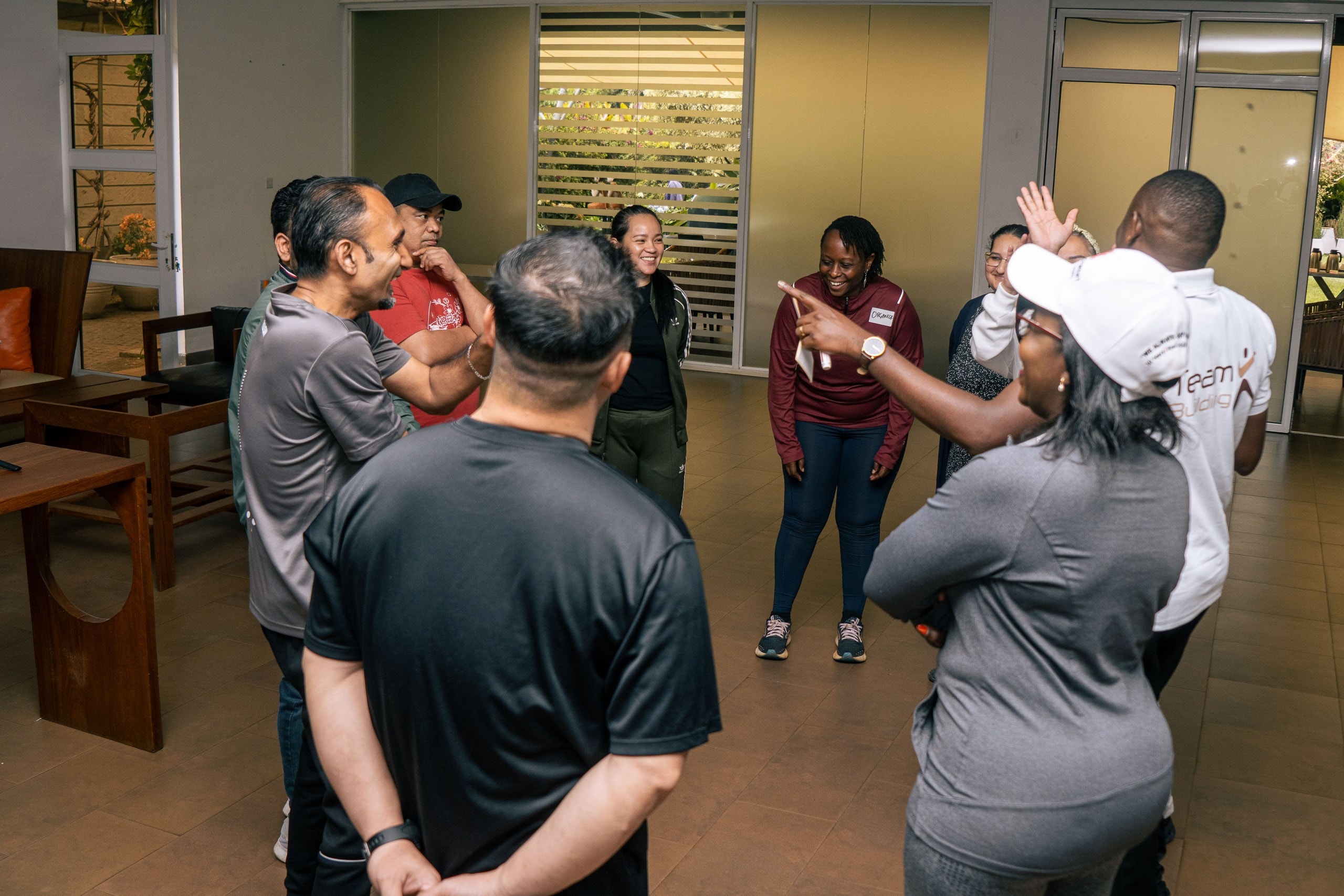 Photograph from a facilitated team development programme by The Team Building Company