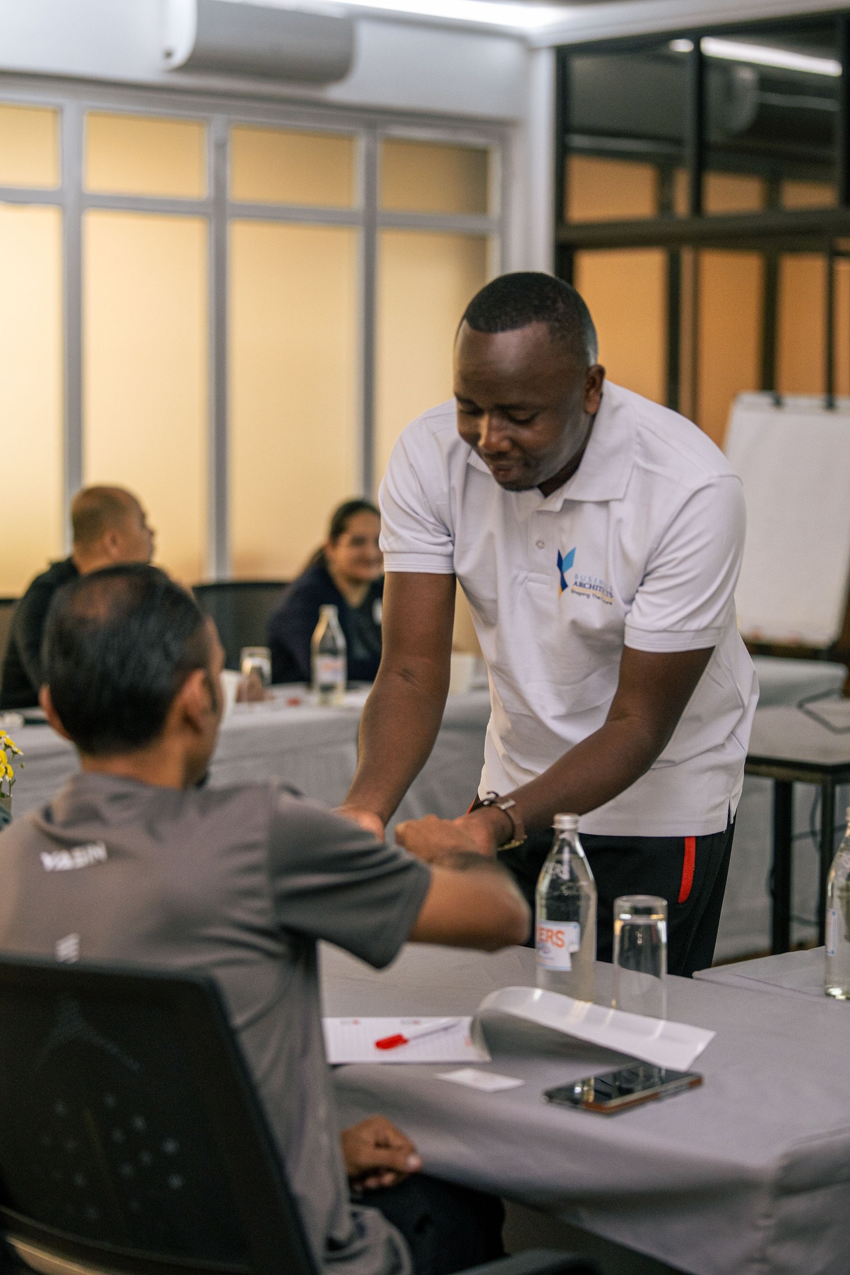 Photograph from a facilitated team development programme by The Team Building Company