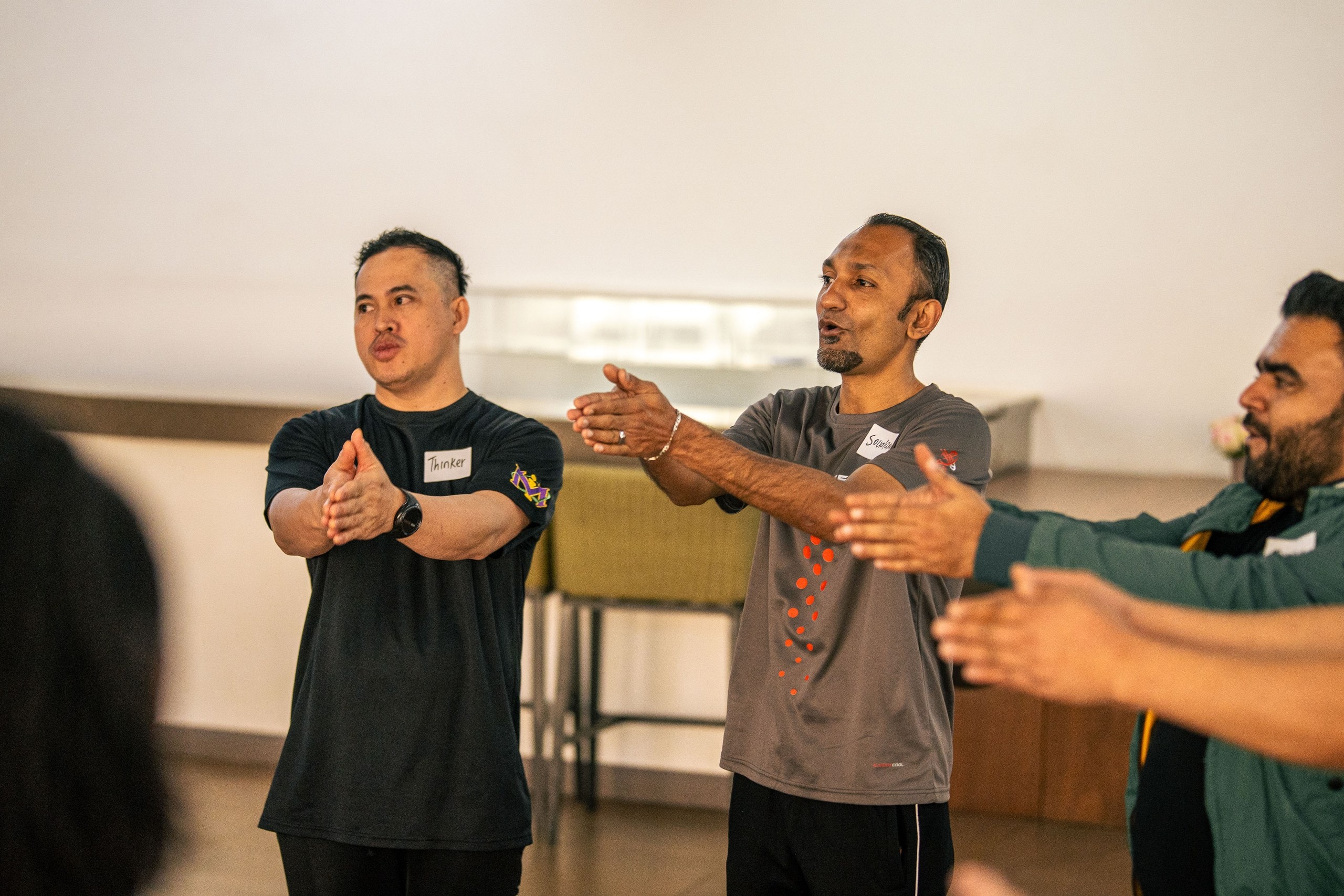 Photograph from a facilitated team development programme by The Team Building Company
