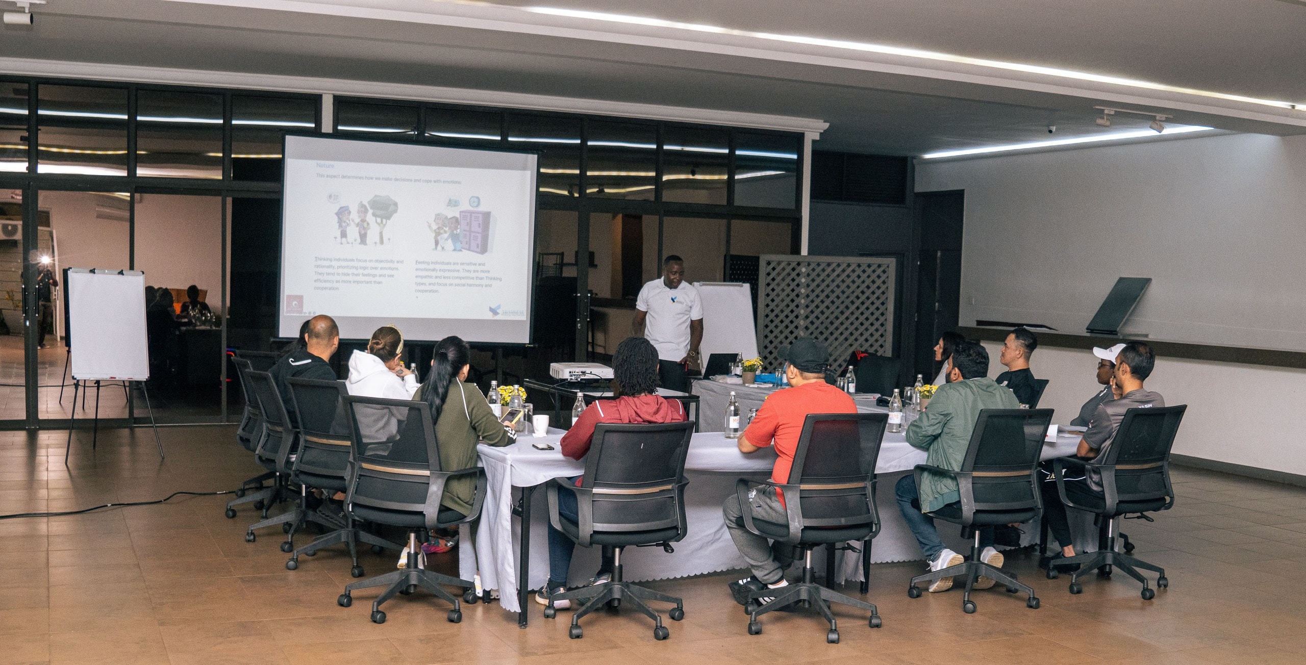 Photograph from a facilitated team development programme by The Team Building Company