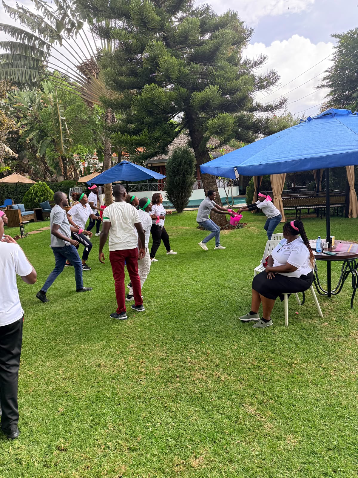 Photograph from a facilitated team development programme by The Team Building Company