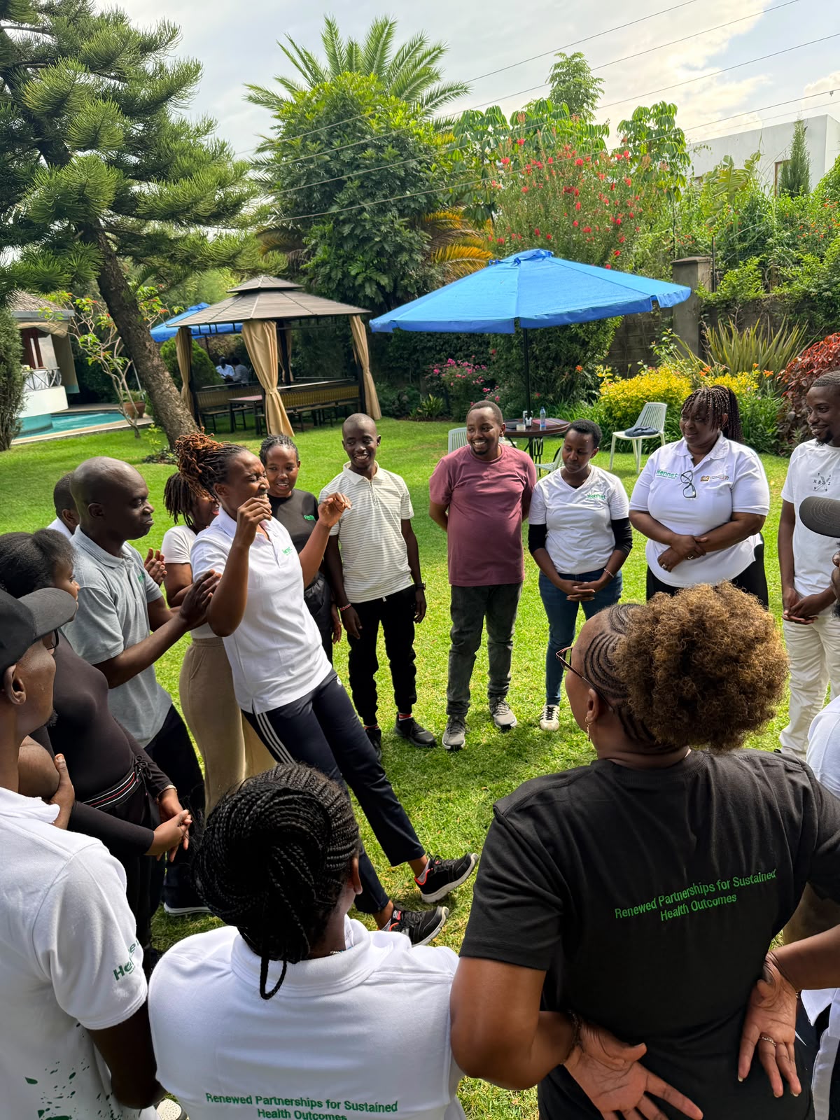 Photograph from a facilitated team development programme by The Team Building Company