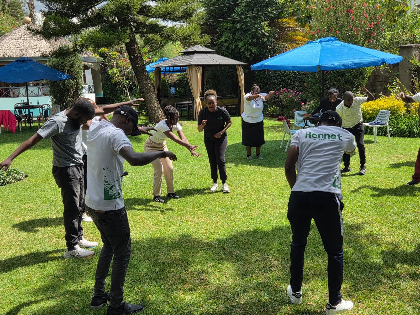 Photograph from a facilitated team development programme by The Team Building Company