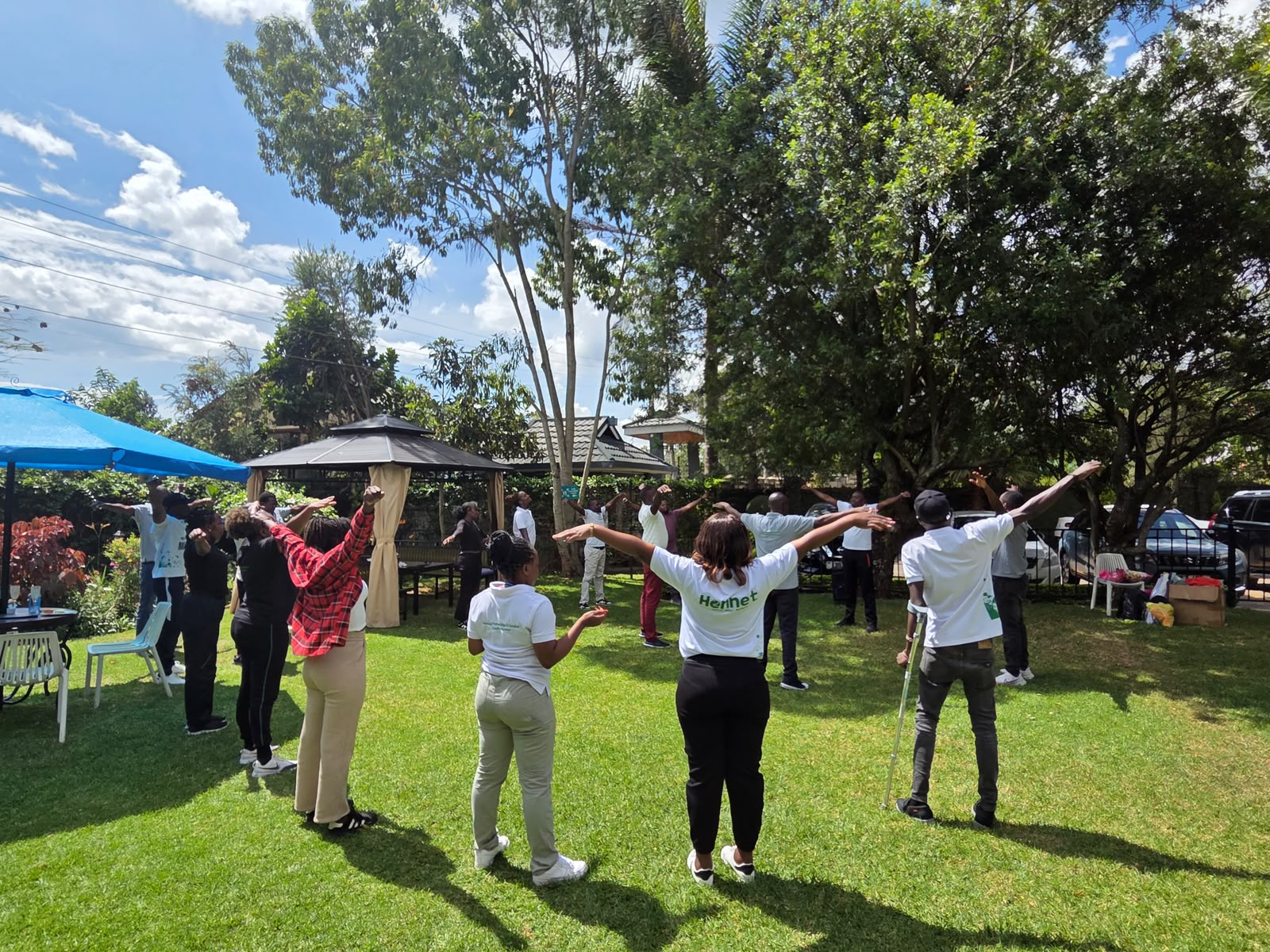 Photograph from a facilitated team development programme by The Team Building Company