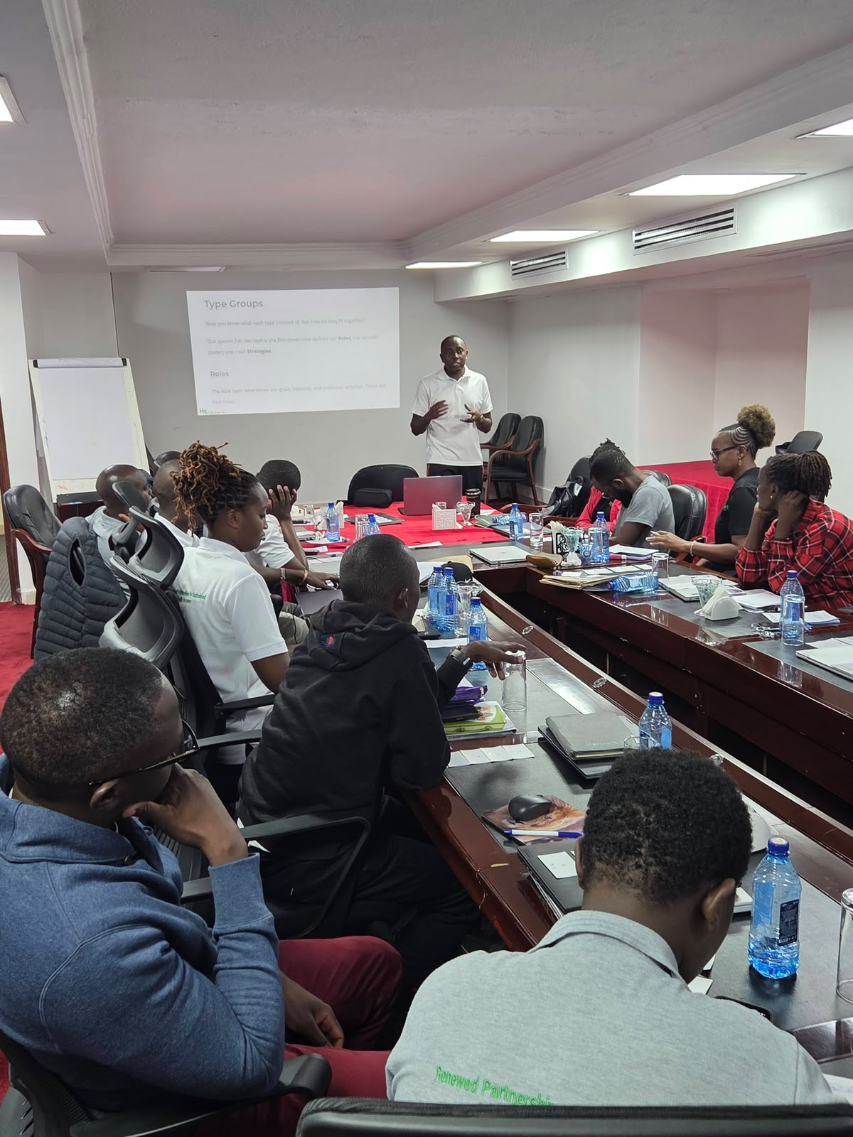 Photograph from a facilitated team development programme by The Team Building Company
