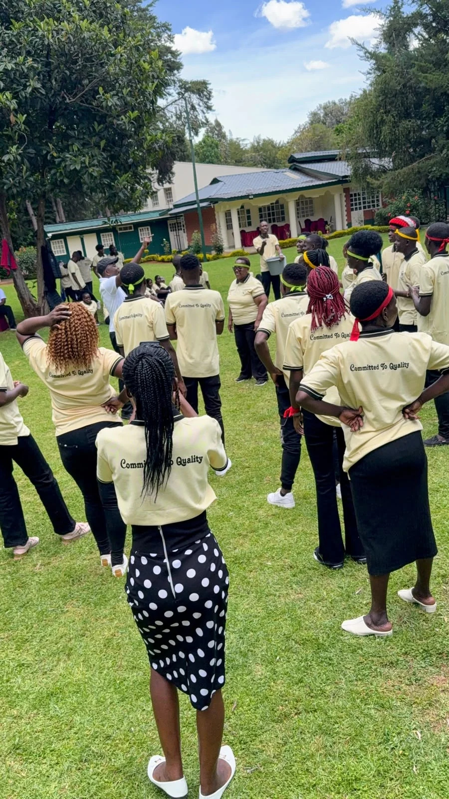 Photograph from a facilitated team development programme by The Team Building Company