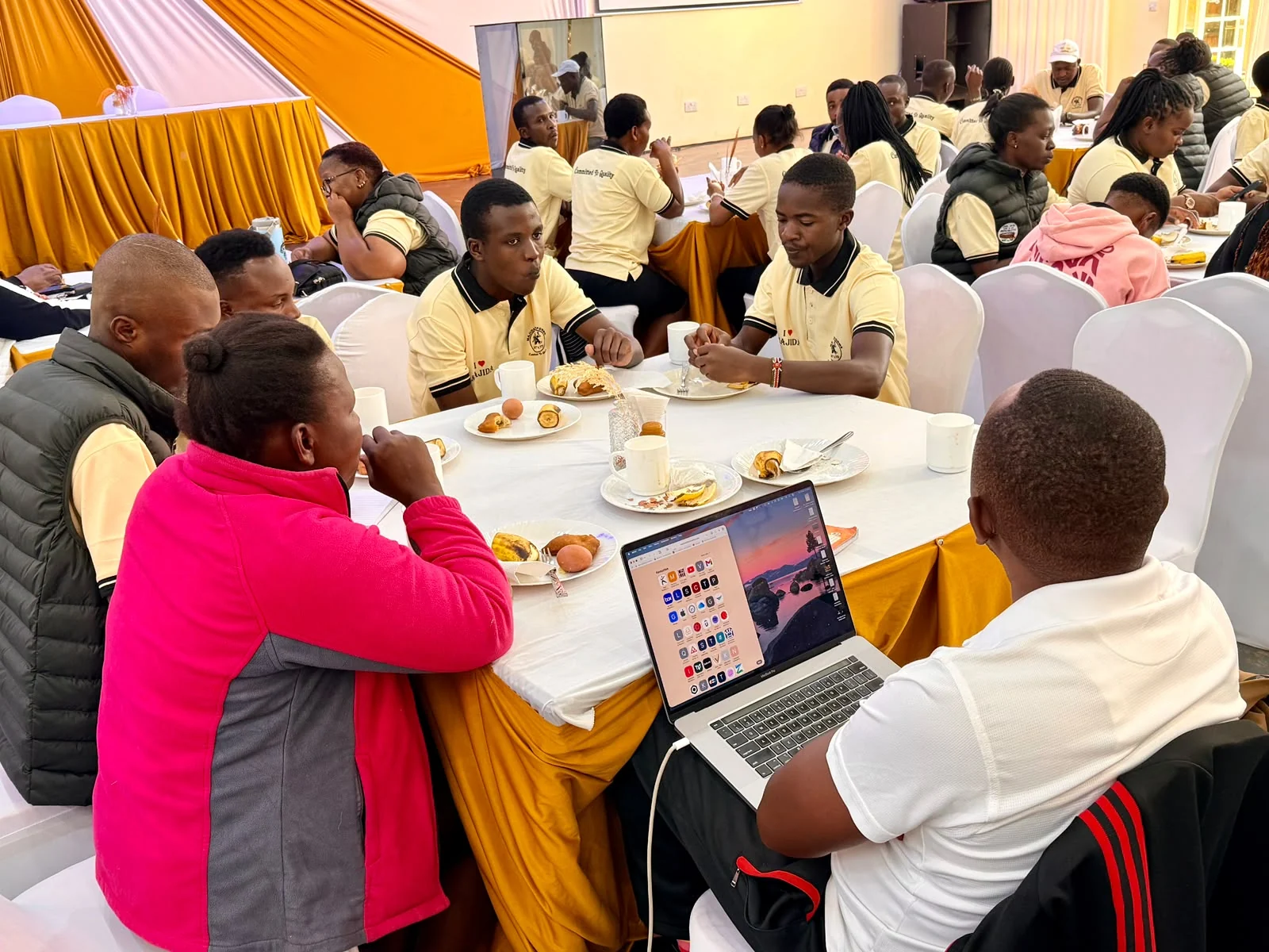 Photograph from a facilitated team development programme by The Team Building Company