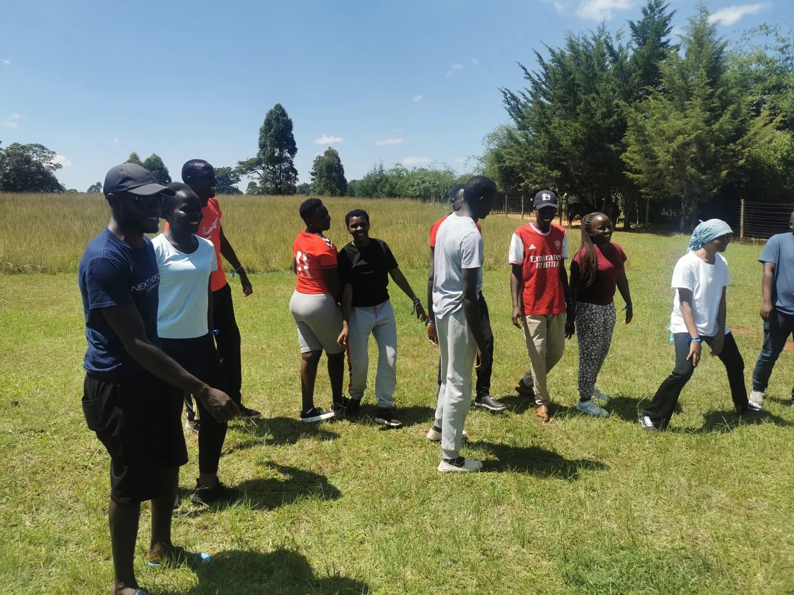 Photograph from a team-building activity by The Team Building Company