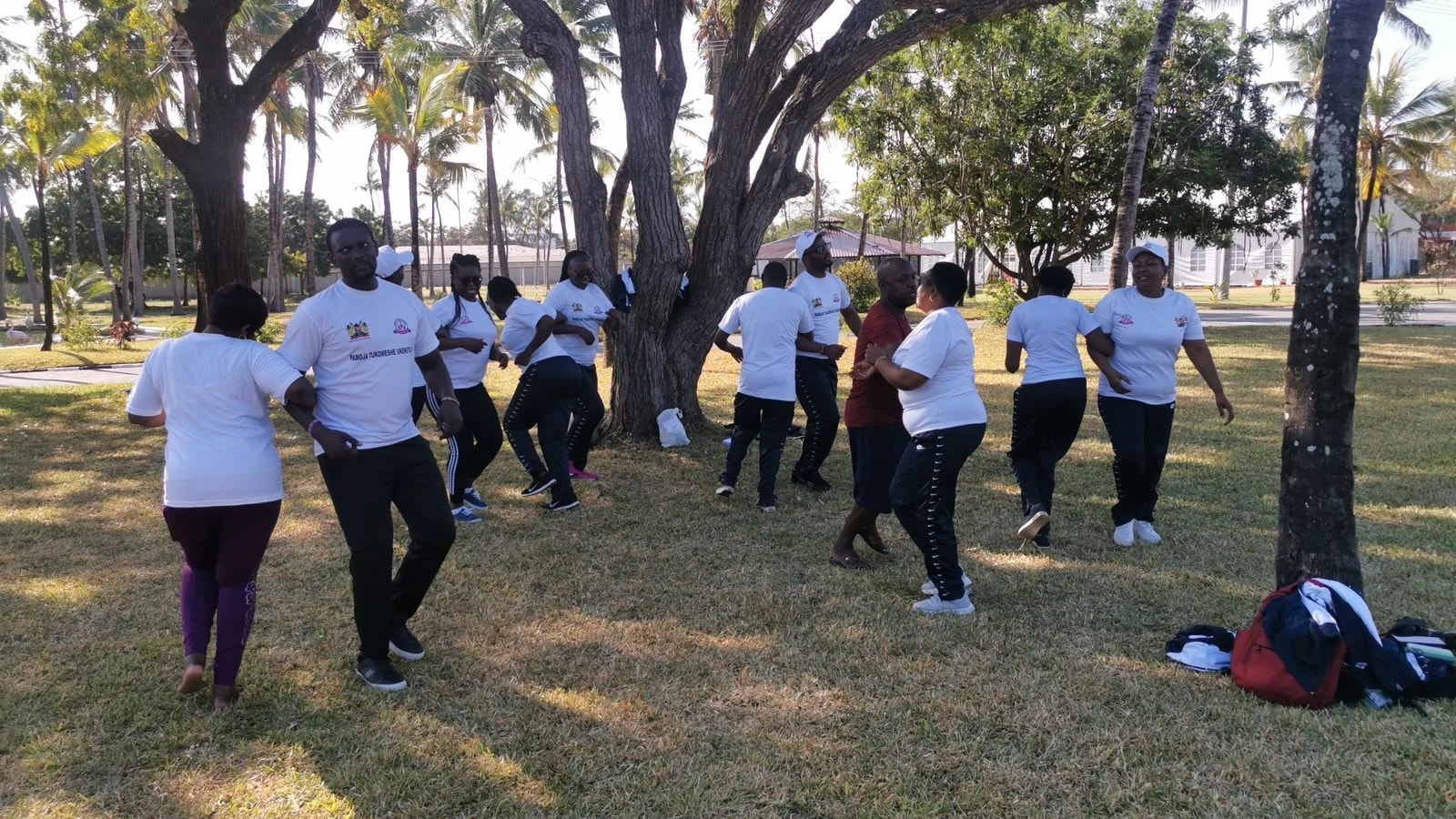 Photograph from a team-building activity by The Team Building Company