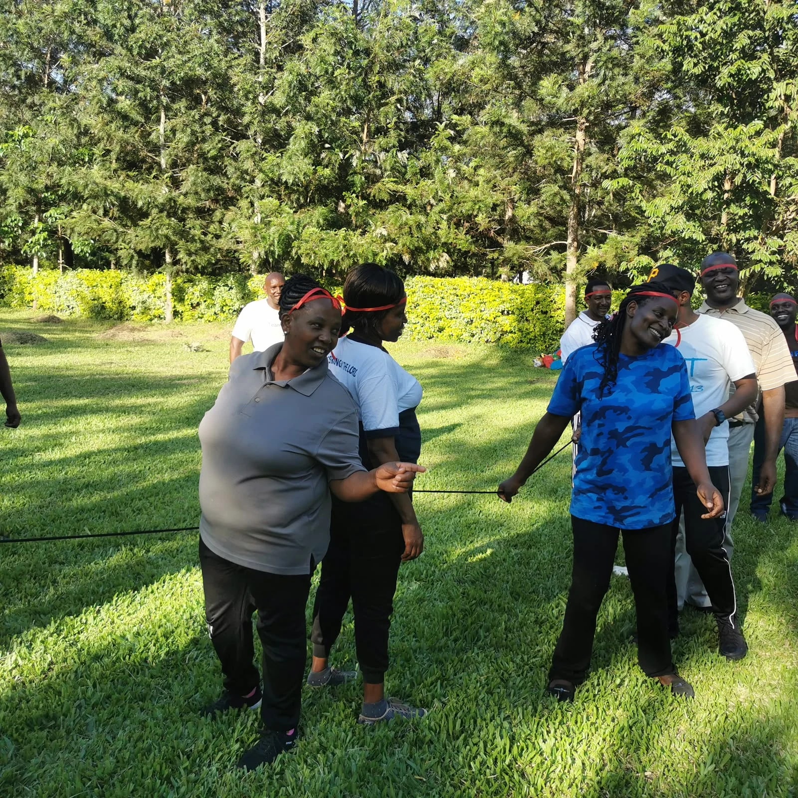 Photograph from a team-building activity by The Team Building Company